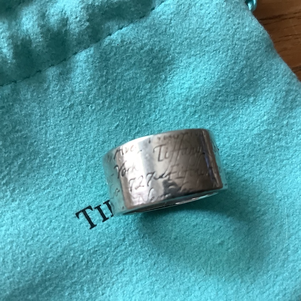 Tiffany & Co. Notes Wide Ring Sterling Silver 925, size 6